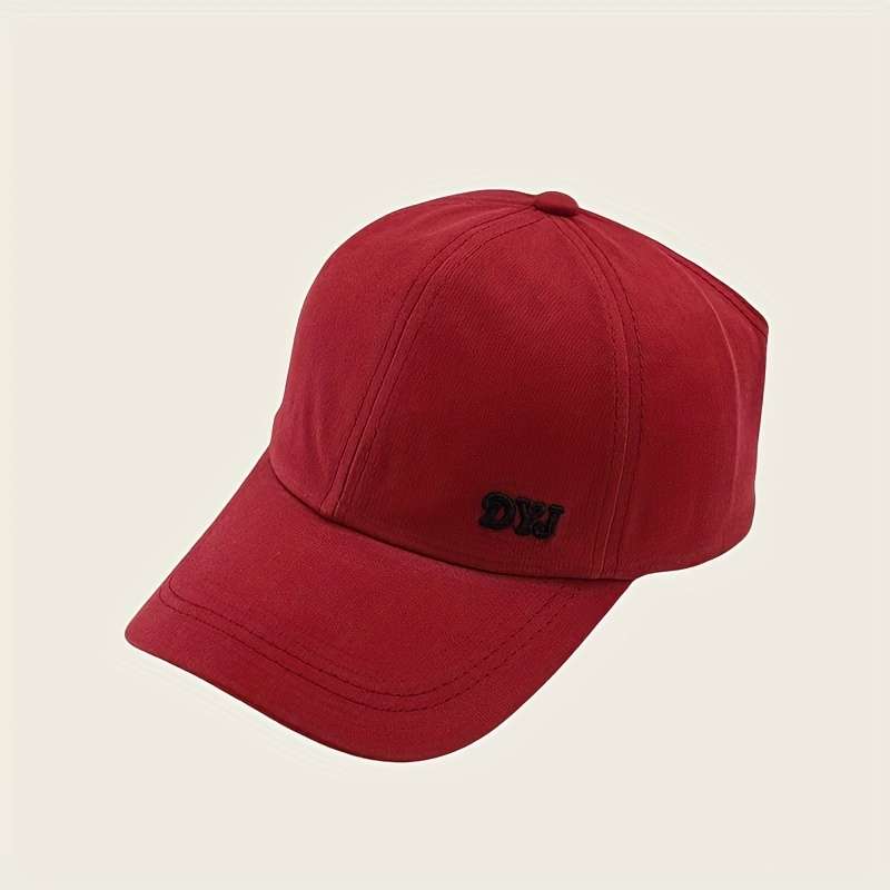 1pc Women's casual and versatile baseball cap with open top letter embroidery on the front of the