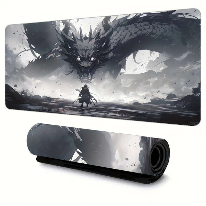 1pc 30x80cm Dragon Duel Gaming Desk Mat Washable Non-Slip Rubber Mouse Pad