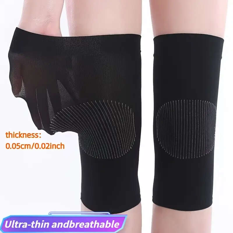2pcs Ultra-Thin Short Breathable And Warm Knee And Leg Pads Seamless Invisible Elastic Knitted Knee