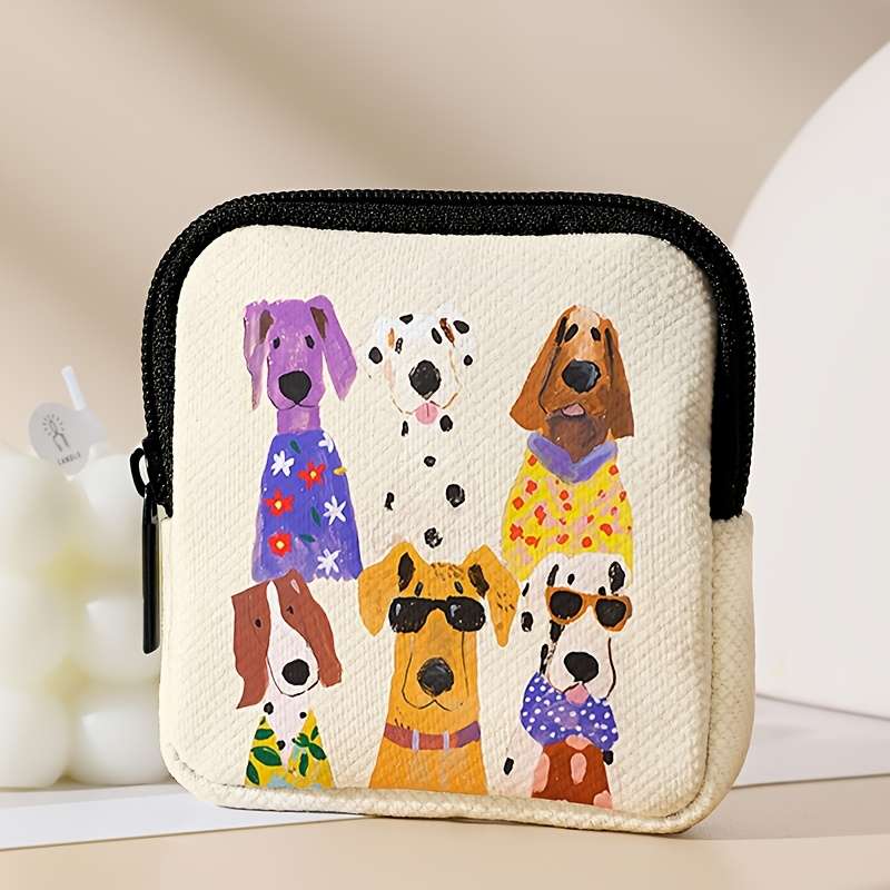 1pc Colorful Dalmatian Dog Pattern Coin Wallet Large Capacity Multi-Function Key and Small Item