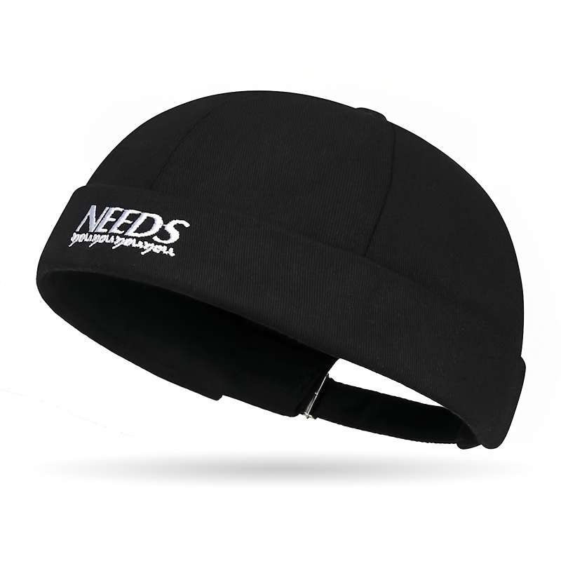 1pc Unisex Embroidered Brimless Hat Trendy Hip Hop Street Style Adjustable Fit with "NEEDS" Embr
