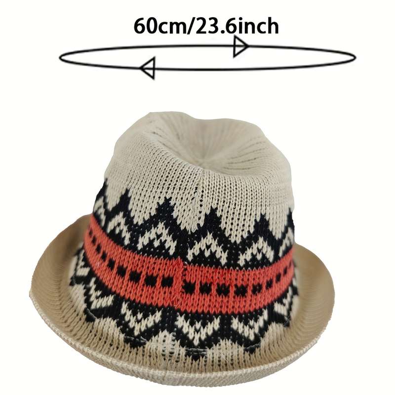 1pc Boho Chic Embroidered Floral Sun Hat for Women Summer Beach Fedora with UV Protection Versat