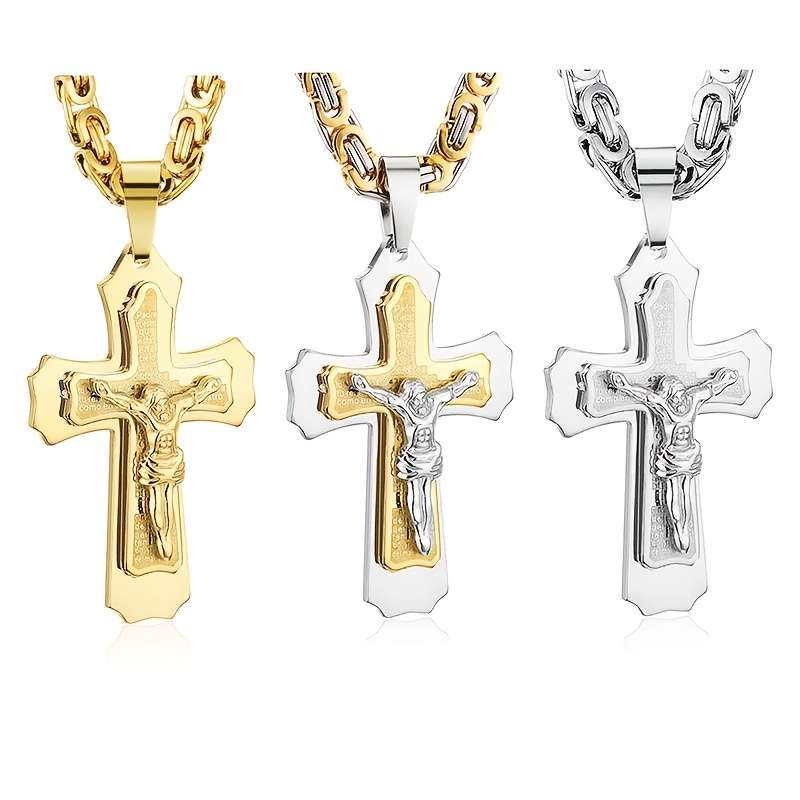 1 Piece Golden Jesus Theme Pendant