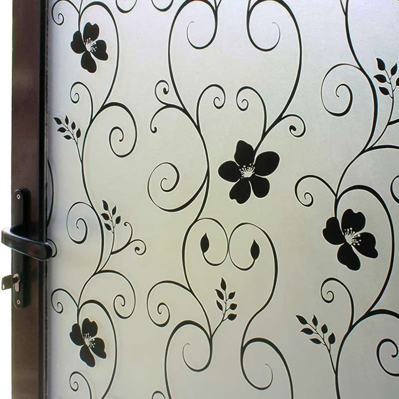 1pc Black Size 15.74inx118.11in 40cmx3m Door And Window Stickers