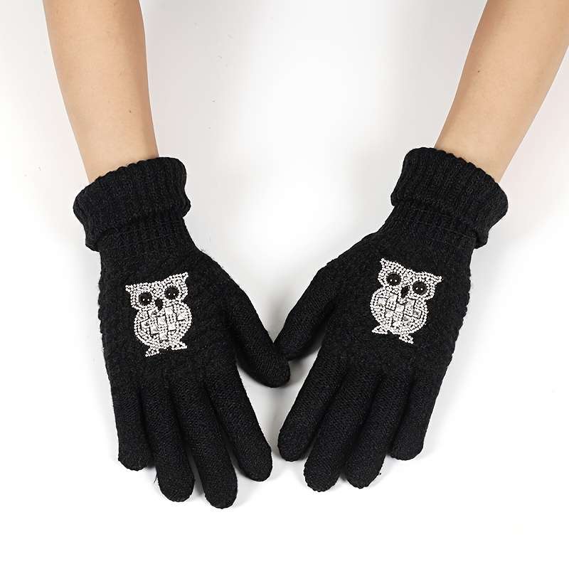 1 Pair Owl Warm Gloves