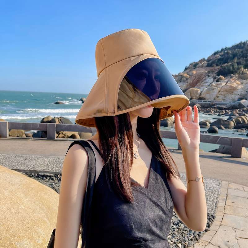1pc Women'S Lightweight Breathable Sun Hat with Extended Brim and Face Shade Perfect for Cycling