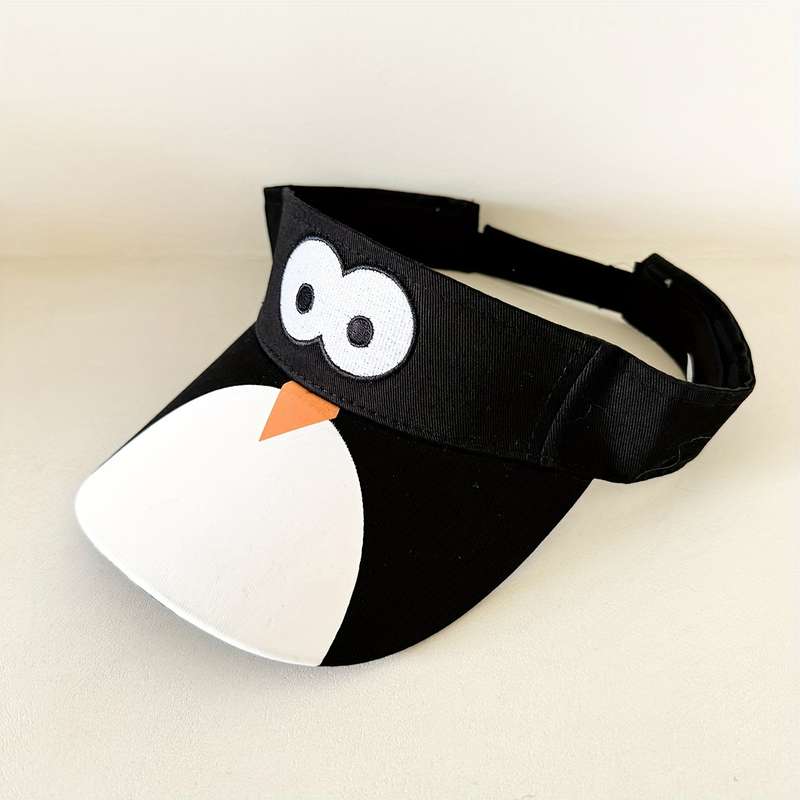 1pc Cute Duck Embroidered Sun Visor Cap Adjustable Outdoor Sports Tennis Hats For Women Breathabl