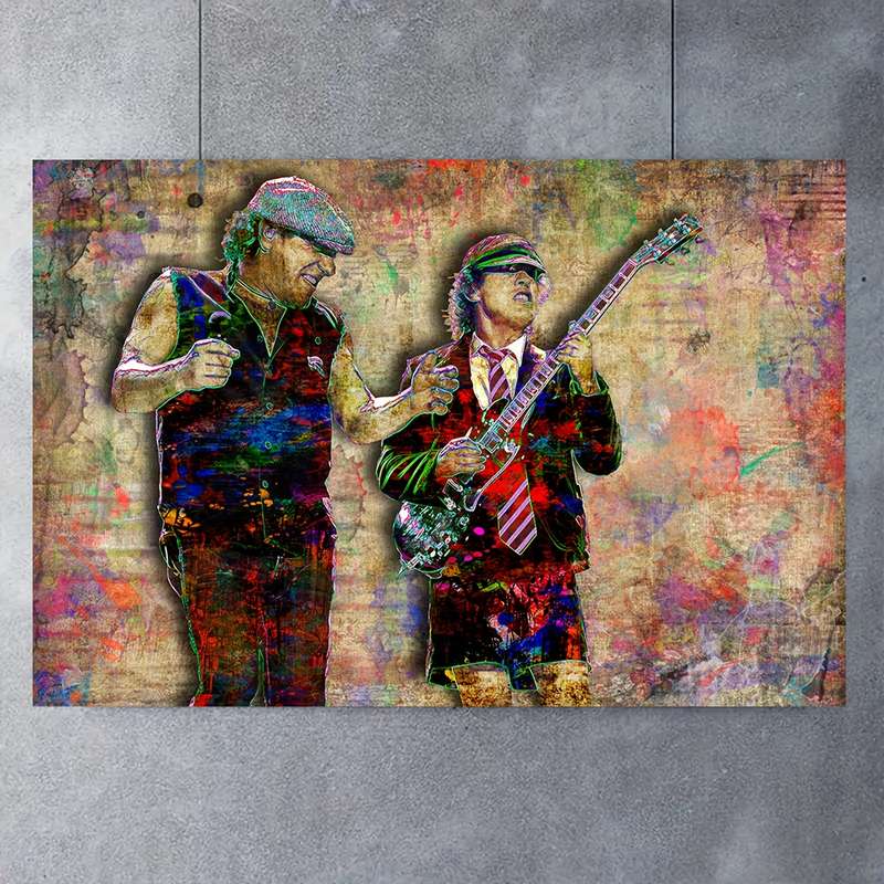 1pc One Piece of Frameless ACDC Printed Artwork Poster on Canvas Suitable for Modern Home Decor in
