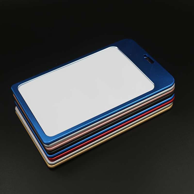 1pc A Vertical Aluminum Card Holder In Golden Color Suitable For Employee ID Cards Student Cards