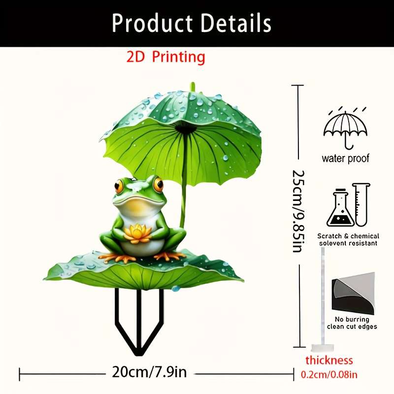 1pc 2D Flat   printing Bohemian Buddha frog acrylic very good for friends garden courtya