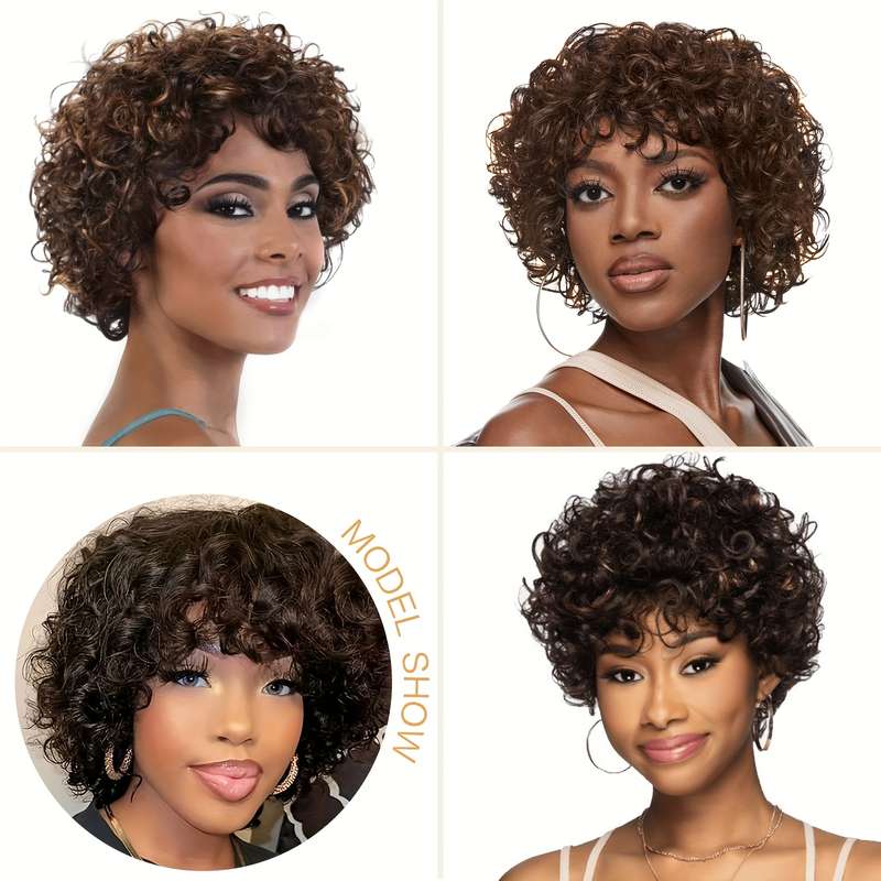 1Pc Brown 20.32cm Fashion Design Wig