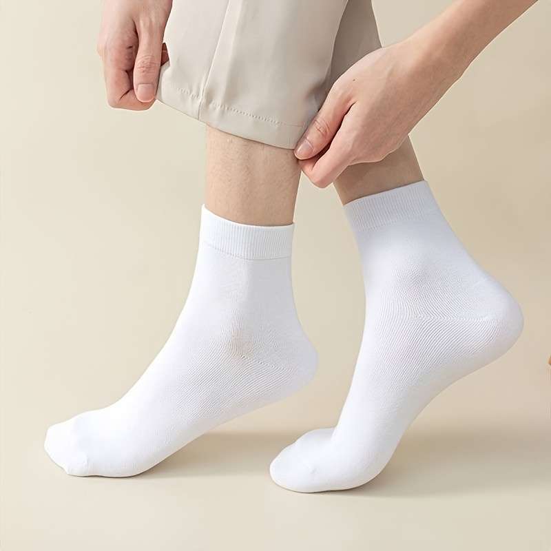 10 Pairs White One Size High Elastic Socks