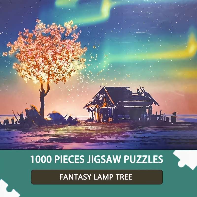 1000pcs MINI Jigsaw Puzzle Enchanting Fantasy Lamp Tree Scene 37.85cm x 25.91cm C