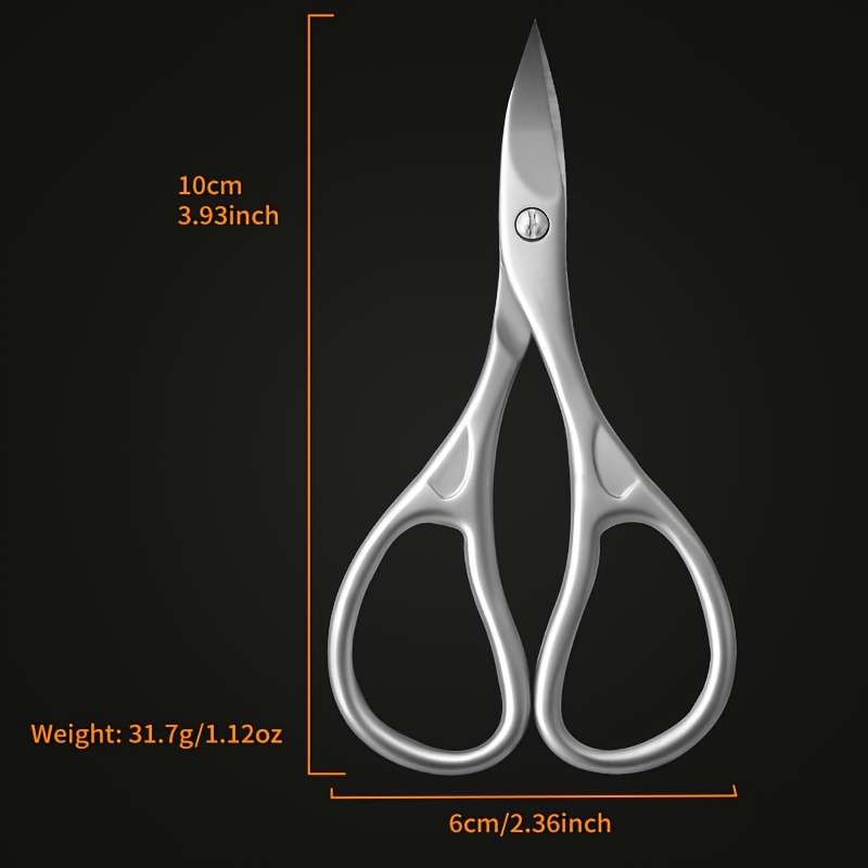 1pc Professional Stainless Steel Nail Scissors Curved Ergonomic Design for Precision Cutting