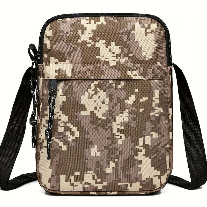 1pc Unisex Camouflage Crossbody Bag Casual Nylon Shoulder Sling with Tassel Detail Adjustable Strap