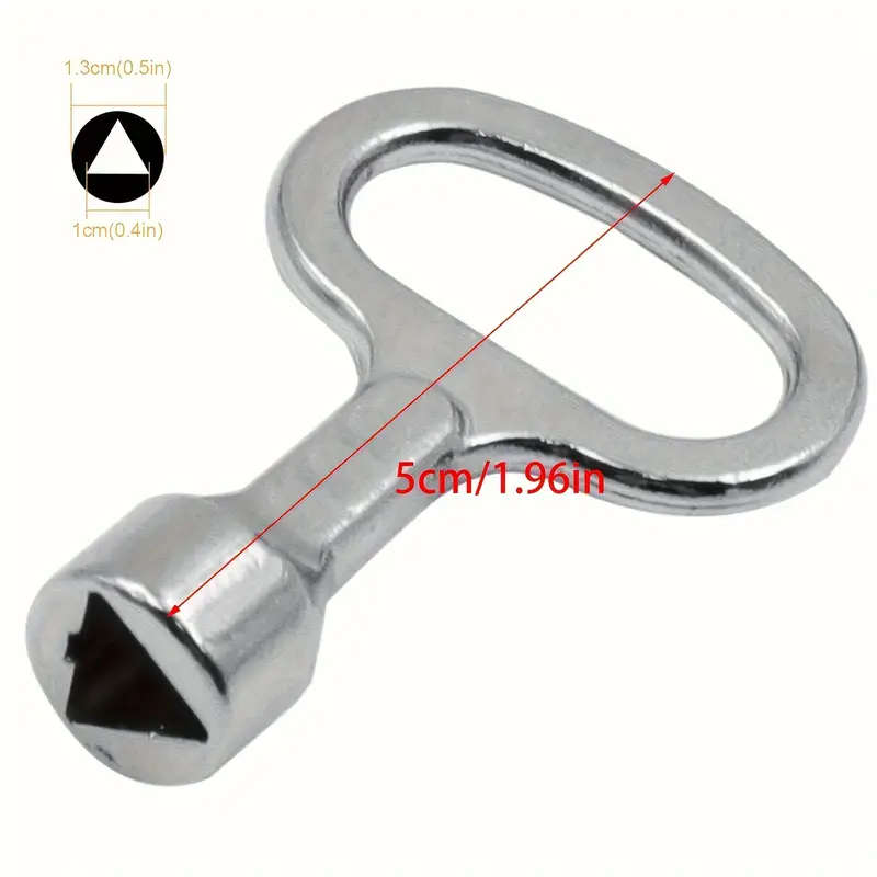 1pc Universal Triangular Key Wrench Metal Multifunctional Elevator Cabinet Switch Key for Train Cont