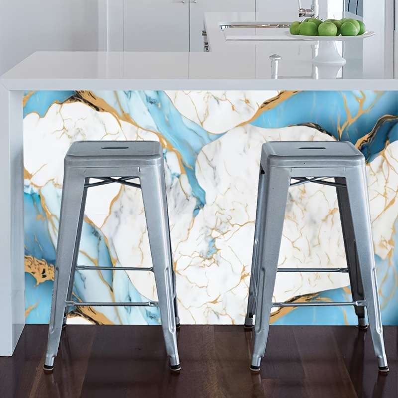 1PC Wall StickersBlue Golden15.8inX39.37in 40cmX1m