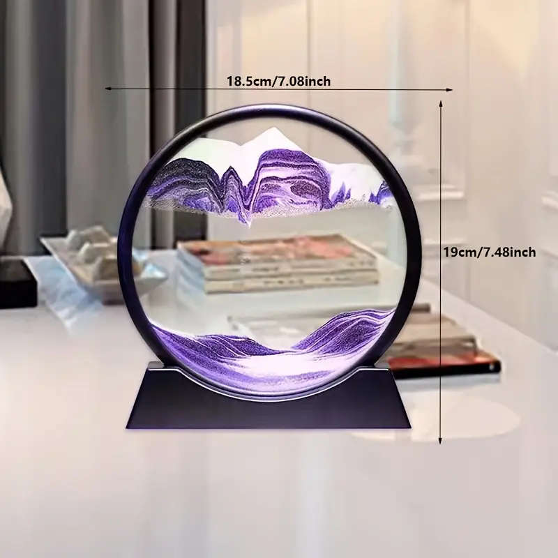 1pc 5D Glass Decoration Relief Sand Timer No Electricity Required Creative Art Gift For Home Office