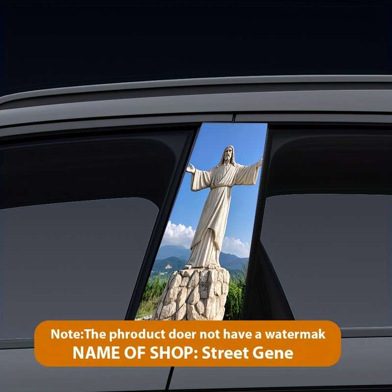 Luxury 2PCS Set   Left And Righ Jesus Christian Themed Stickers