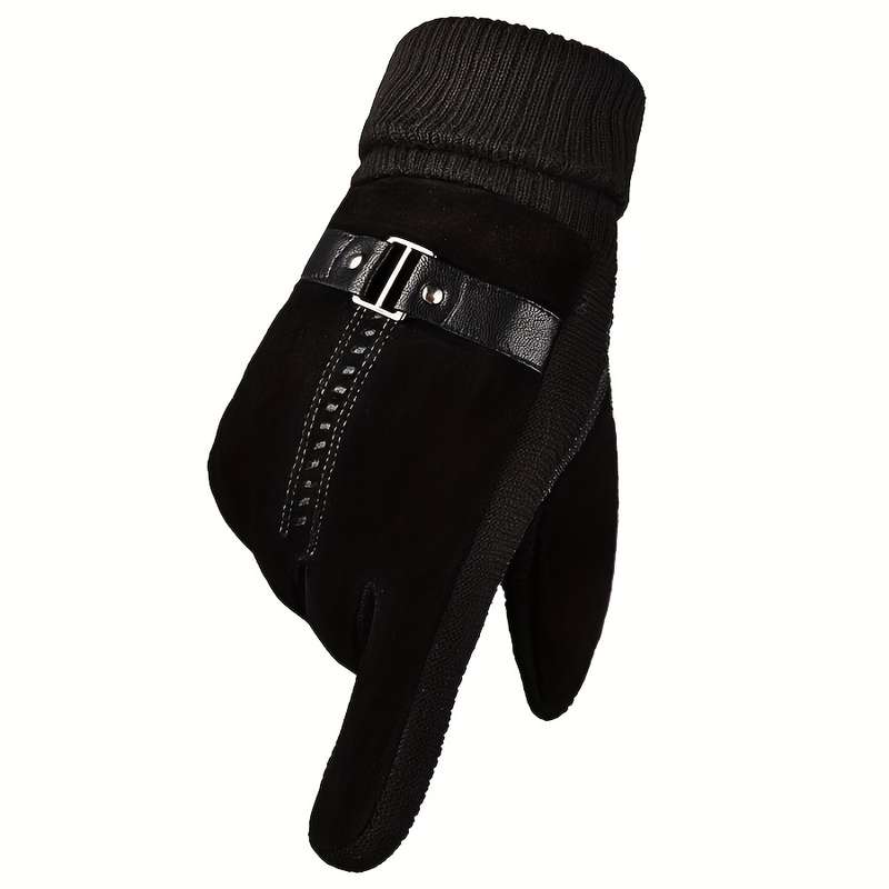 1 Pair Khaki Warm Gloves