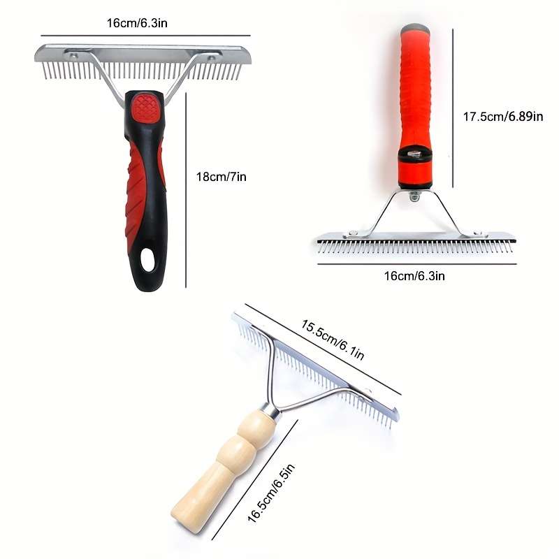 1pc Wood Color Pet Comb