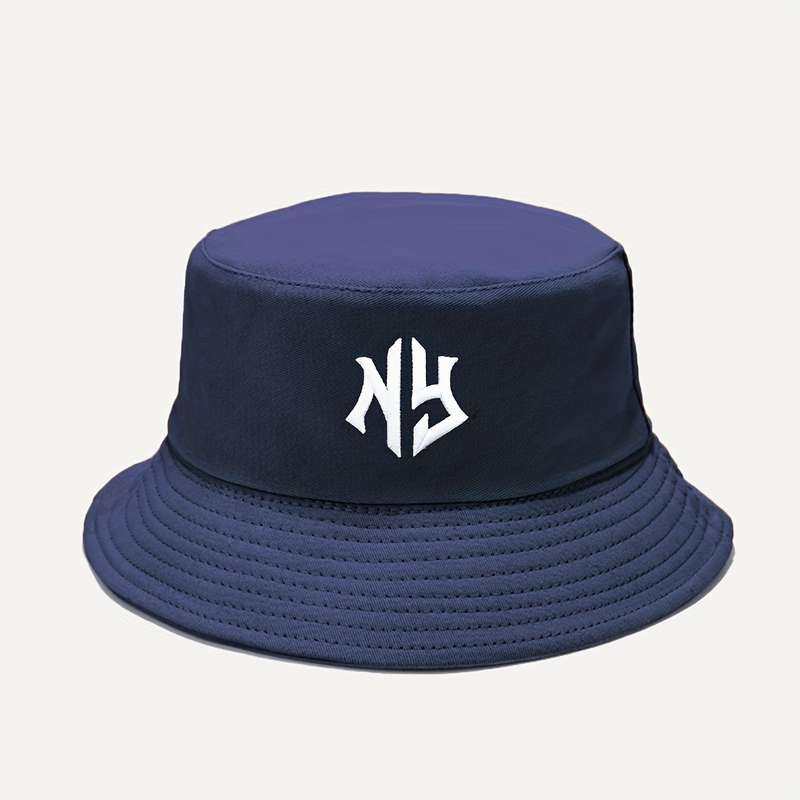 1pc ATHACER Bucket Hat with "NY" Embroidery Breathable Sun Protection Lightweight Foldable Fi