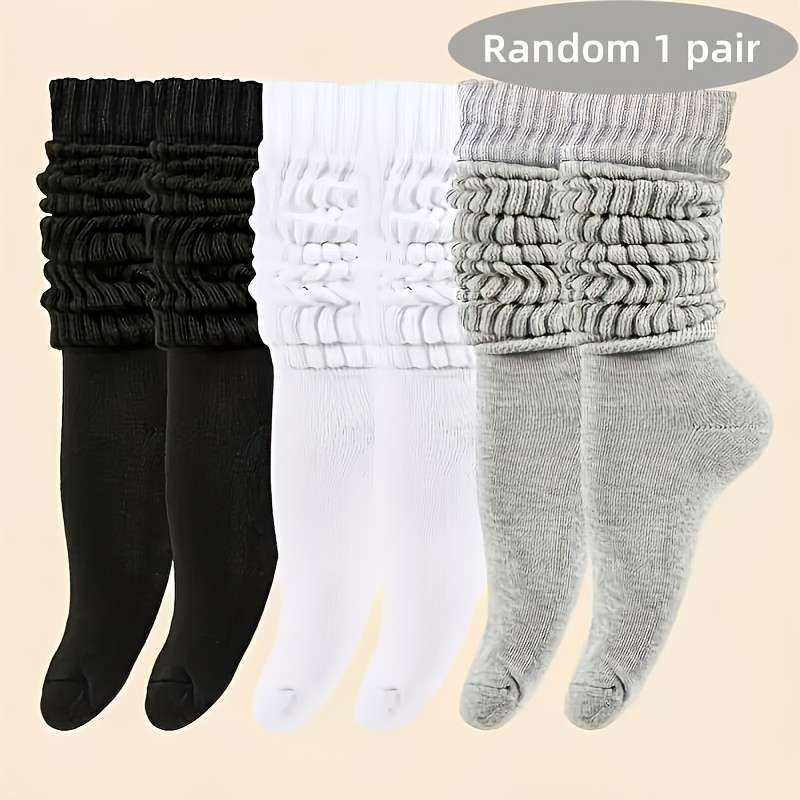 6 Pairs Of Mixed Colors One Size High Elastic Socks