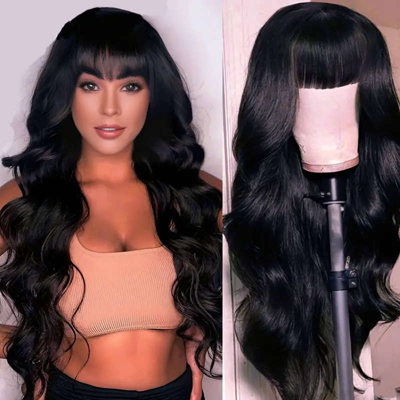 Women's Black Curly Wave Synthetic Wig