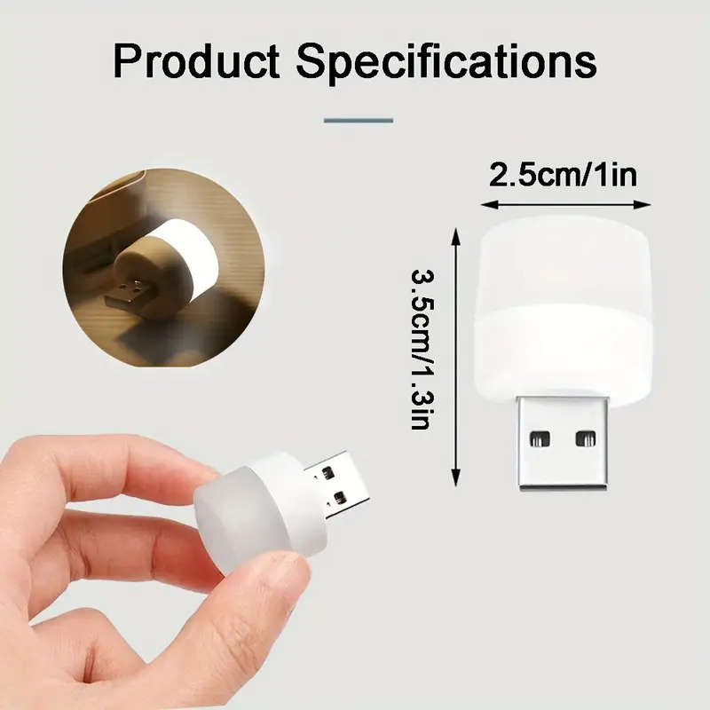x3 Pcs Mini LED Night Light - USB Powered