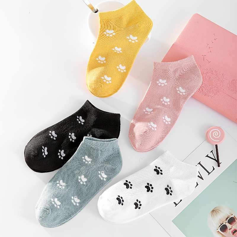 5 Pairs Multicolor Asian One Size High Elastic Socks