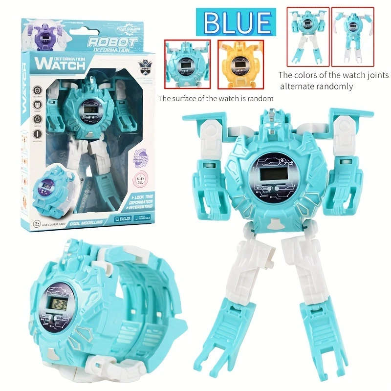 1pc Transforming Cartoon Electronic Watch Toy Battery-Powered Non-Rechargeable Color sent randomly