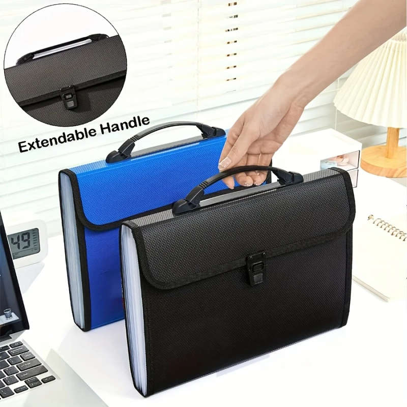 Waterproof A4 Paper 13 Pocket Folding File Organizer With Handle