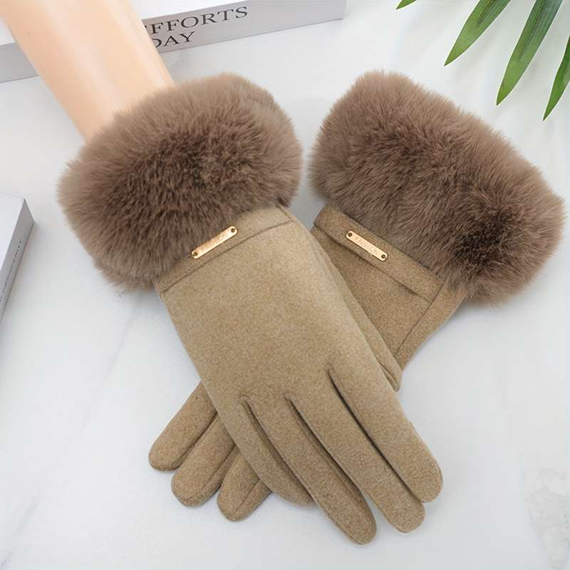 1 Pair Grey Winter Touchscreen Gloves