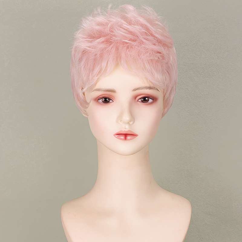 1Pc Pink Color 20.32cm Fashion Design Wig