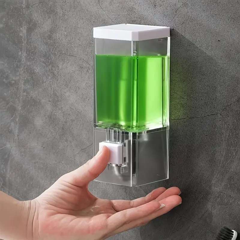 1pc Easy-Install Wall-Mounted Soap Dispenser BPA-Free Single-Head Hand Soap Machine for Bathroom Hot