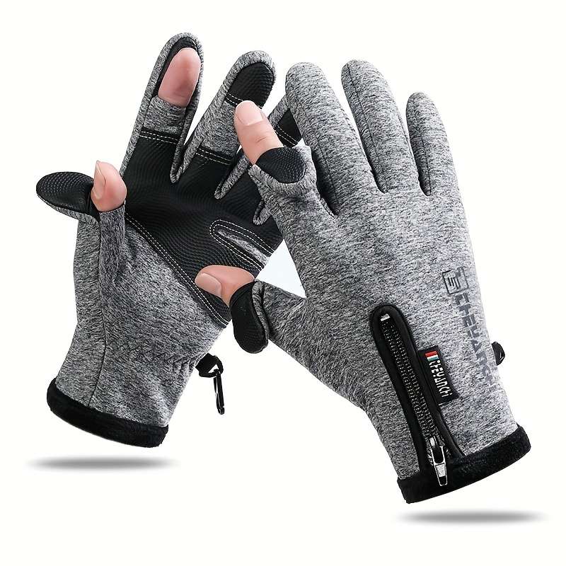 1 Pair Grey Size M Warm Gloves