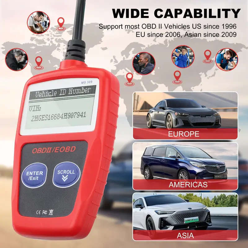 1pc Classic Enhanced Universal OBD2 Scanner Car Engine Fault Code Reader Check Engine Light And Emis