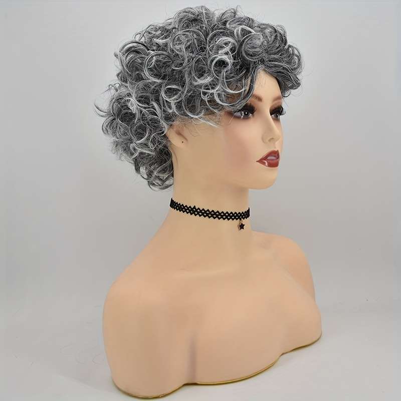 1Pc Space Gray 20.32cm Fashion Design Wig