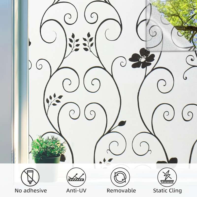 1pc Black Size 15.74inx118.11in 40cmx3m Door And Window Stickers