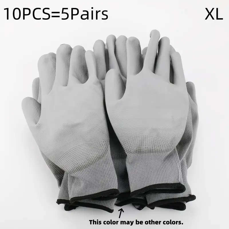 10pcs Outdoor Multifunctional Gray Gloves Size XL Anti-slip and Wear-resistant Suitable for Gardenin