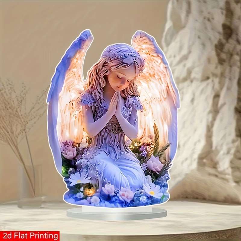 1pc 2D Flat    Print Bohemian Style 20.07x14.99 cm Acrylic Desktop Decoration with Base Mu