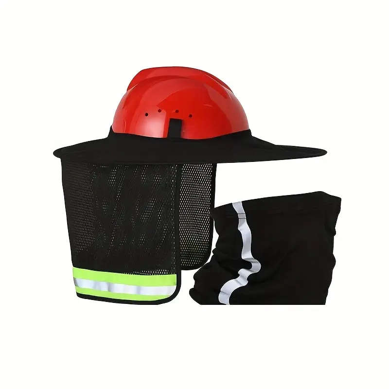 Reflective Safety Helmet Sunshade And Neck Gaiter Set