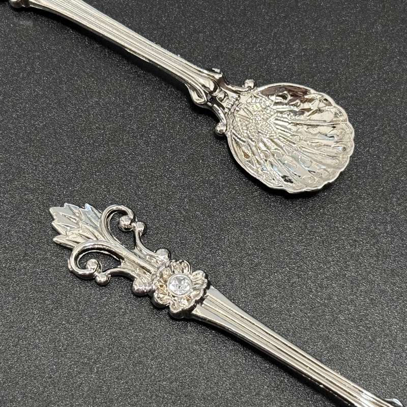 6pcs Elegant Baroque-style Gold-plated Teaspoon With Gorgeous Floral Design Eid Al-Adha Mubara