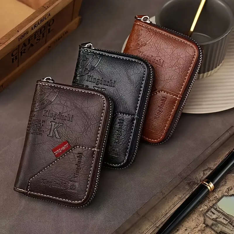 1pc Compact Retro PU Leather Wallet With Multiple Card Slots Portable Credit Card Holder Perfect Gif