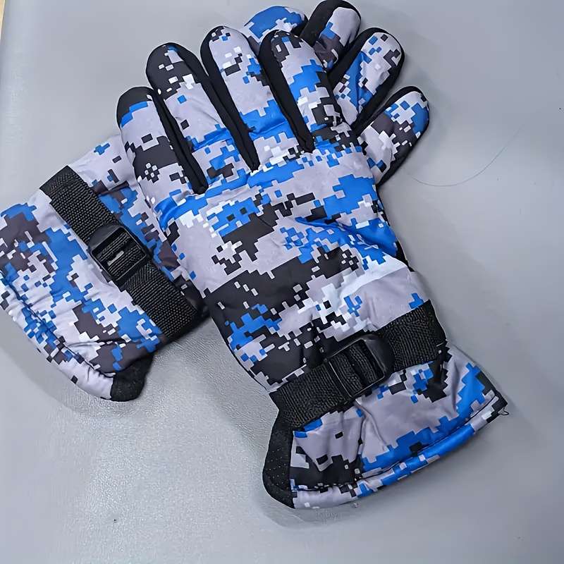 1 Pair Camouflage Grey Warm Gloves