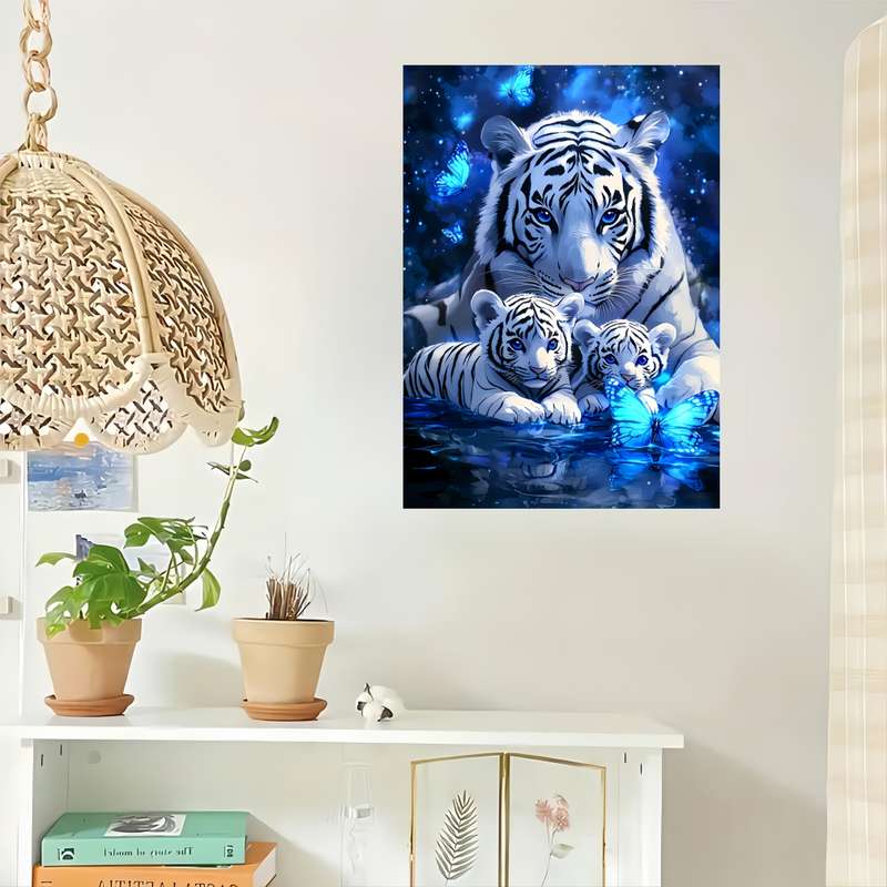 1000pcs Tiger Jigsaw Puzzle Challenging DIY Brain Teaser with Stunning White Tigers