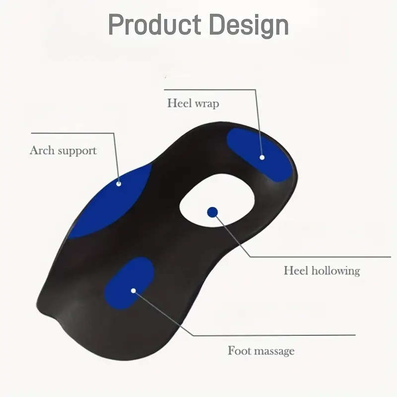 1pc Pair of Foot Support Pads for Arch Relief Comfortable Rubber Inserts with Shock Absorption and P