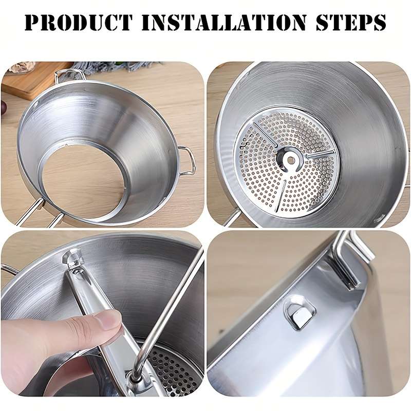 1pc Stainless Steel Jam Grinder Mashed Potatoes Grinder Food Vegetable Blender Potato Masher Vegeta