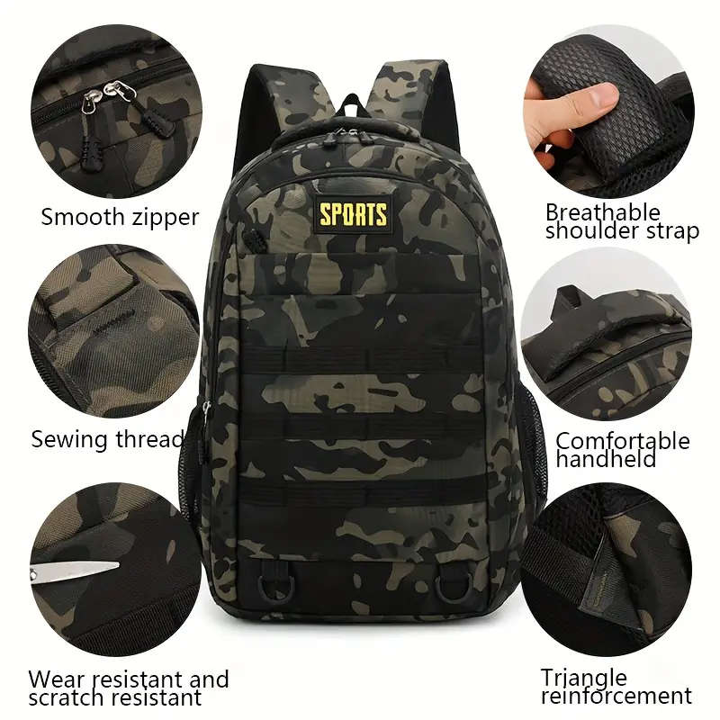 1pc Sleek Urban Men's Versatile Backpack for Travel Camping Cycling Large Capacity Business Laptop