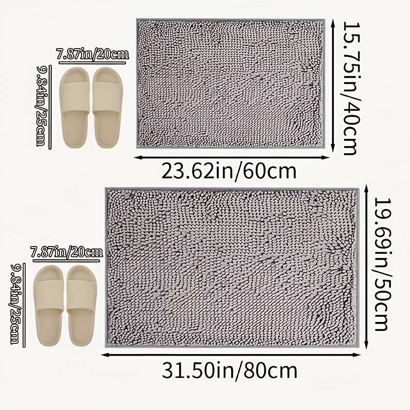 1Pc Dark Gray 40x60cm 15.74x23.62inch Floor Mat